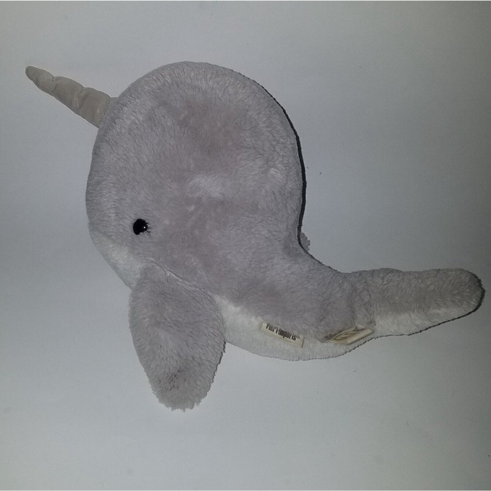 Pier 1 Imports Nigel Narwhal Plush Gray White Stuffed Animal Toy Lovey Soft